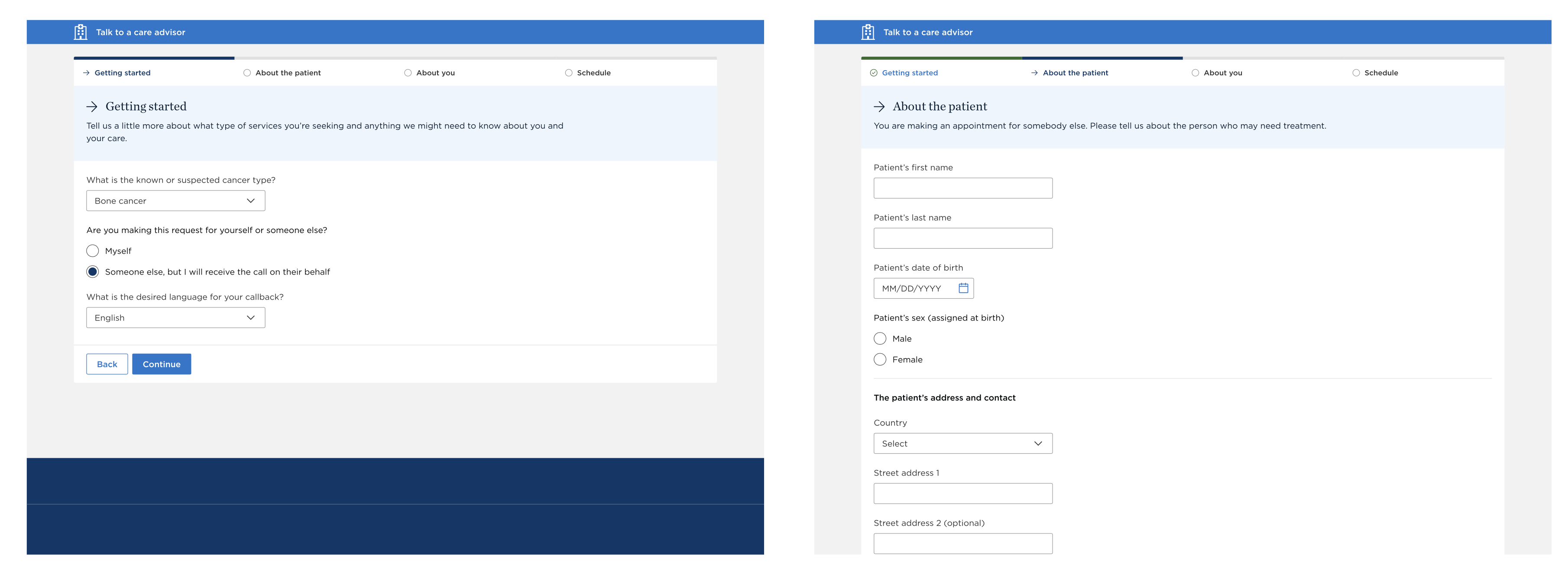 Callback flow screens